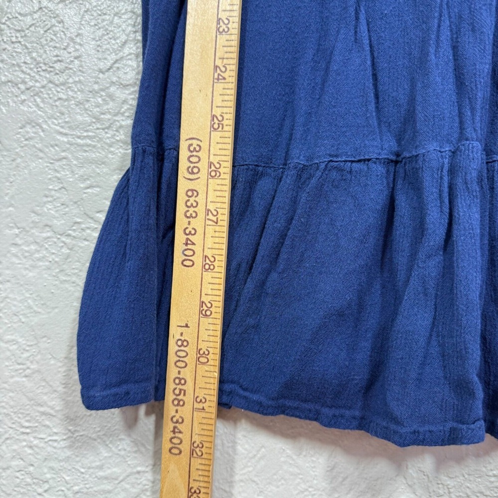 Vintage Y2K Boho Western Cowgirl Dress Tunic S Gauzy Tiered Embroidery Festival - Picture 9 of 10